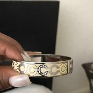 Cream sterling Coach bangle